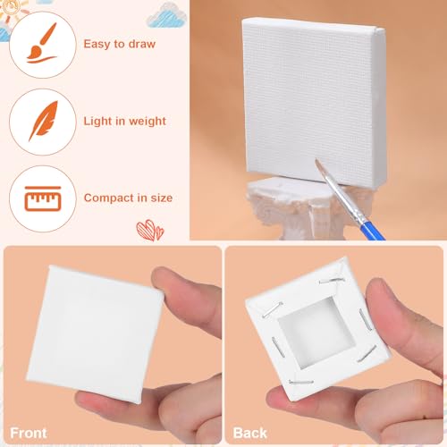Paneles de lienzo blanco para manualidades caseras y proyectos DIY escolares en pack de 24 8