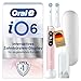 Oral-B iO Series 6 Sensitive Edition Elektrische Zahnbürste/Electric Toothbrush, 2 Aufsteckbürsten, 5 Putzmodi für Zahnpflege, Valentinstagsgeschenk für Ihn/Sie, Designed by Braun, pink sand