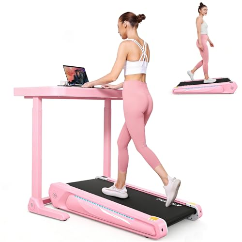 Image of FUNMILY Walking Pad Treadmill with 5% Incline, 2.5HP Smallest Under Desk Treadmill for Home Office, Compact Walking 300lbs Weight Capacity /Remote Control /Lighting Design(Balck Red)