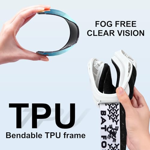 Image of BATFOX Motorcycle ATV Goggles Dirt Bike Motocross Safety ATV Tactical Riding Motorbike Glasses Goggles for Men Women Youth Fit Over Glasses UV400 Protection Shatterproof (blue /white black)