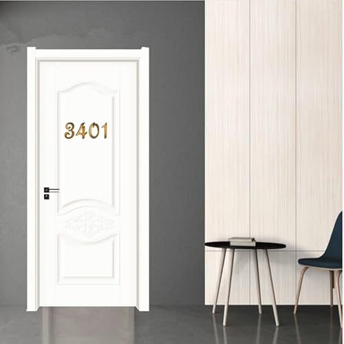 3 Inch Gold House Numbers Stickers For Mailbox Apartment Hotel Office Room Door Address Sign Home Business Decoration Project. (Gold) #TOP4