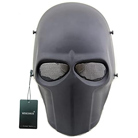 WISEONUS Paintball Mask, Airsoft Mask Cs Game Mask Halloween Cosplay Full Face Masks Costume Accessories Cover