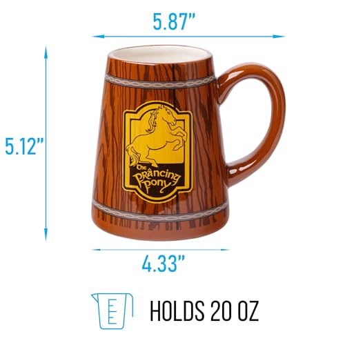 Image of Silver Buffalo Lord of the Rings Prancing Pony Ceramic 3D Sculpted Mug, 20 Ounces