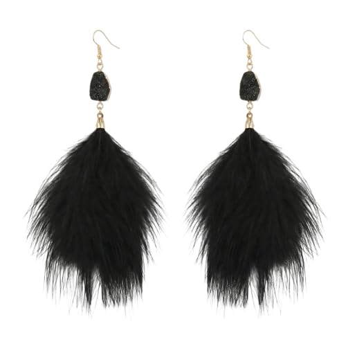 1 paire boucles d'oreilles plumes noires vintage belles couleurs vives, plume, plumes, fausse boucle d'oreille femme