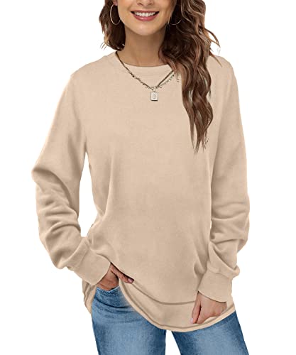 Aokosor Langarmshirt Damen Rundhals Sweatshirts Herbst Winter Pullover...