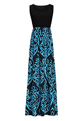 Image of Lacavocor Womens Summer Maxi Dress Tank Top Sleeveless Long Dresses
