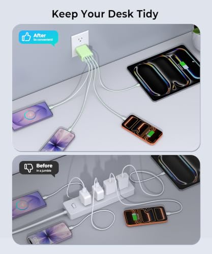 Image of [2-Pack] 40W USB C Fast Charger Block, Multiple Type C Charging Cube
