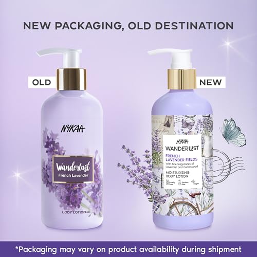 Image of Nykaa Wanderlust French lavender Moisturising Body Lotion, 300 ml | Lavender and Patchouli Perfume | Lightweight, Long-Lasting Hydration | Vegan, Paraben-Free I | Suitable for All Skin Types | Lavender and Patchouli Perfume, Lightweight, Long-Lasting Hydration, Vegan, Paraben-Free, Suitable for All Skin Types