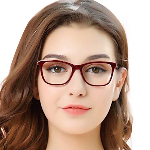 Image of Blue Light blocking Eyeglasses For Women Cat Eye Fashion Optical Frame