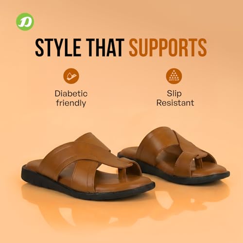 Image of DOCTOR EXTRA SOFT Men's Memory Foam Cushion Footbed Sandals /Chappal for Adults with Adjustable Strap| Diabetic & Orthopedic|LightWeight Comfortable Stylish & Anti-Skid| Dr.Slippers & FlipFlops Gents A-02