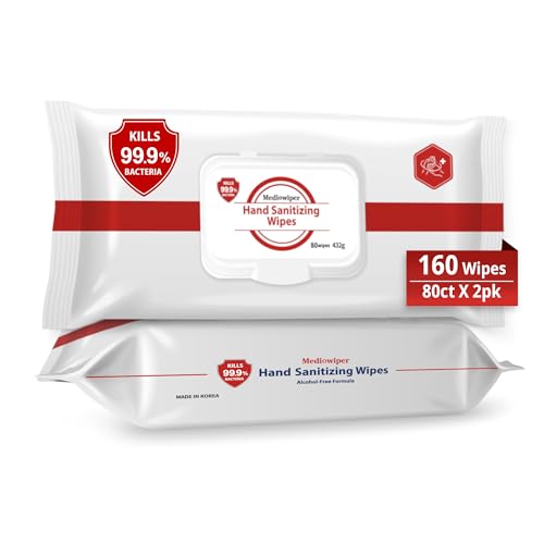 MEDIWIPER 80ct Unscented Alcohol-Free Hand Sanitizing Wipes