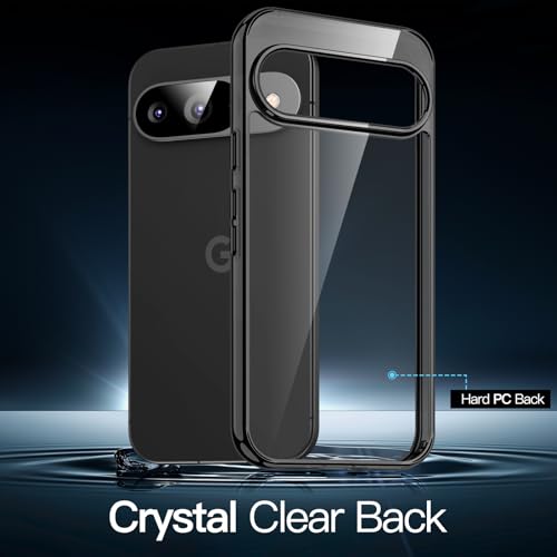 Image of JETech Cover Case for Google Pixel 9 /9 Pro 2024, Non-Yellowing Shockproof Bumper Protective Phone Cover, Anti-Scratch Hard PC Back (Black)