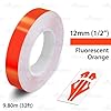 32ft 9.80m Self-Adhesive Vinyl Pin Stripe Line Decal Sticker Tape - FLUORESCENT ORANGE, 1/2" | 12mm, Suitable for Cars, Vans, Motorcycles, Bikes, Models, Tuning & Styling, and much more #1