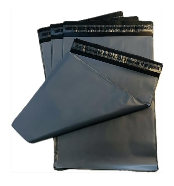 NN BARGAINS 200 Grey Mailing Bags 9x12 Inches – 100% Recycled Plastic, Tear-Resistant & Waterproof Self-Seal Poly Mailers - Envelope – Reliable Postal Bags – 9x12