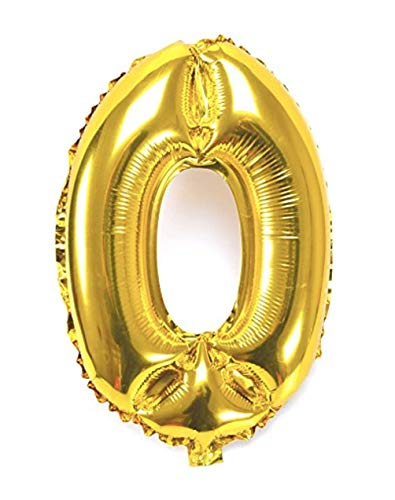 Image of Wanna Party Numerical 0 18 inch Golden Balloon Pack of 1