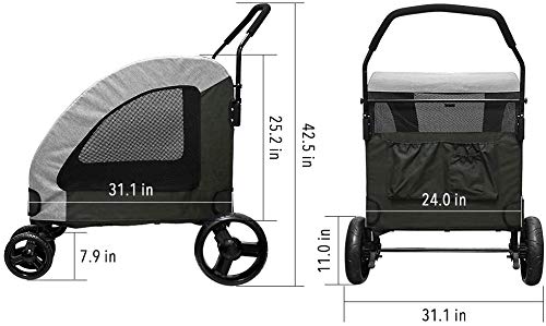 Petbobi Dog Stroller for Large Pet Jogger Stroller for 2 Dogs Breathable Animal Stroller with 4 Wheel and Storage Space… - Image 4