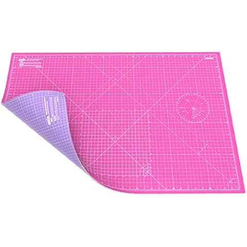 ANSIO Craft Cutting Mat Self Healing A1 Double Sided 5 Layers - Quilting, Sewing, Scrapbooking, Fabric & Papercraft - Imperial/Metric 34 inch x 22.5 inch / 89cm x 59cm - Super Pink/Lavender Purple Cover