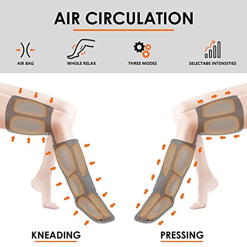 Cincom Leg Massager For Circulation With Heat, Foot Calf And Thigh Air Compression Leg Compression Massager With 3 Modes 3 Intensities And 2 Heating Levels, For Pain Relief, Edema, Rls, Gift Choice #TOP1