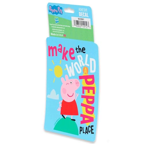 Image of Hasbro Peppa Pig Make the World a Peppa Place Adhesive Vinyl Decal - Colorful Sticker for Car, Water Bottle or Laptop