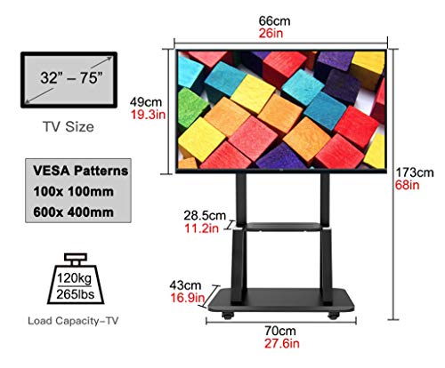 Soporte universal móvil para TV 32-75 pulgadas con ruedas miniatura 5