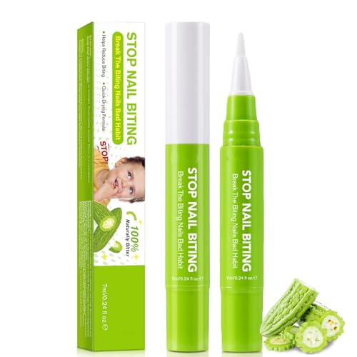 Stop Nail Biting Pen for Kids & Adults - Invisible Bitter Anti Bite Polish, Quick-Dry Anti-Nail Biting Pen, Safe Natural Formula to Break Nail Biting Habit (7ml)