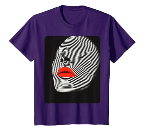 Female Women's Fashion Style Designer T-Shirt, Youth, Purple, Large