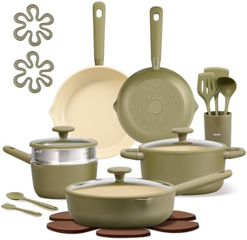 CAROTE 21pcs Cookware Set Nonstick Pots and Pans Set, Ceramic Coo...