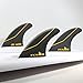 FCS2 Short Board Fins JS - PCC 3 Fins (Black/Yellow Line) (LARGE (75-90kg))