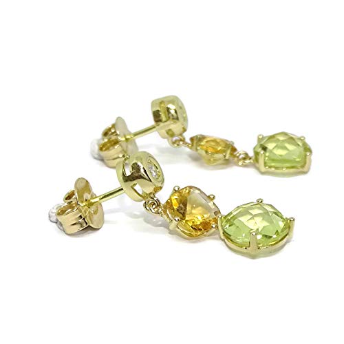 Boucles d'oreilles or jaune légères et sécurisées avec citrine
