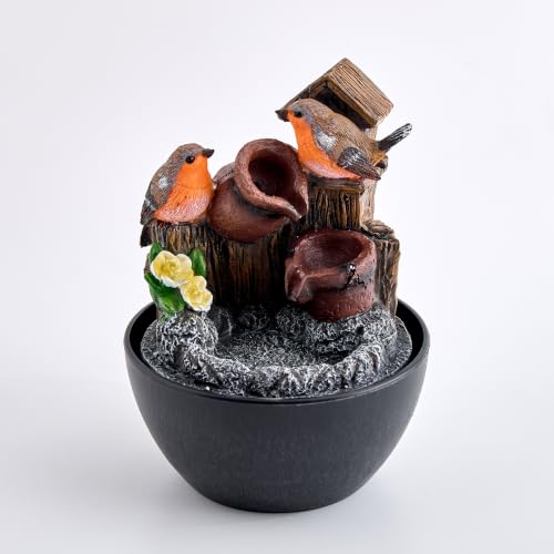 Image of Home Centre Corsica Alpine Polyresin Mini Birds Water Fountain - 14x19.5cm