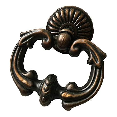 Dia 2.5" Large Drop Cabinet Pulls Door Handles Ring Dresser Pull Knobs Drawer Knob Pulls Vintage Style Dark Antique Brass Cover