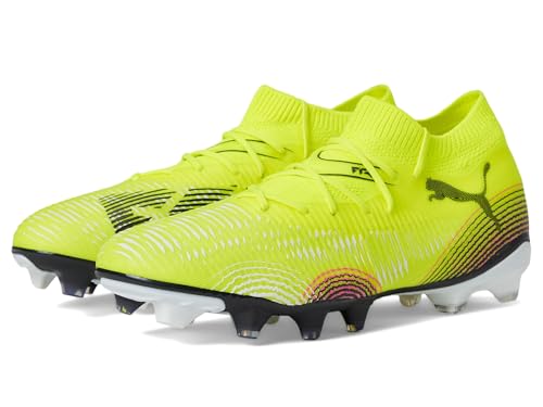 Puma, Women's, Future 8 Match Firm, Artificial Ground Soccer Cleats, Yellow Alert-Puma Aged Silver-Sun Struck, 8