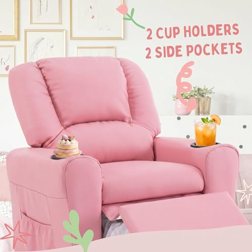 Kids Recliner Chair PU Leather Reclining Toddler Sofa