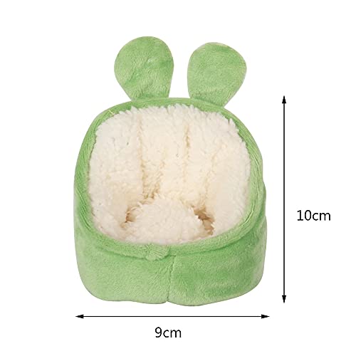 Hamster Hammock Small Animals Bed Dwarf Hedgehog Rat Chinchilla Guinea Habitat Mini House Cage Accessories Warm Removable and Washable (Green) - Thumbnail 4