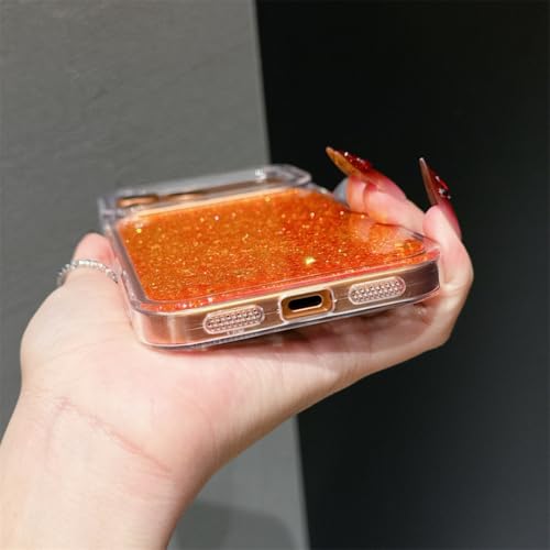 Coque paillettes iPhone 16 Pro Max orange pour briller lors de vos soirées