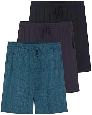 3-Pack Men's Pajama Shorts – Cozy Sleep Lounge PJ with Cooling Comfort & Pocket Storage