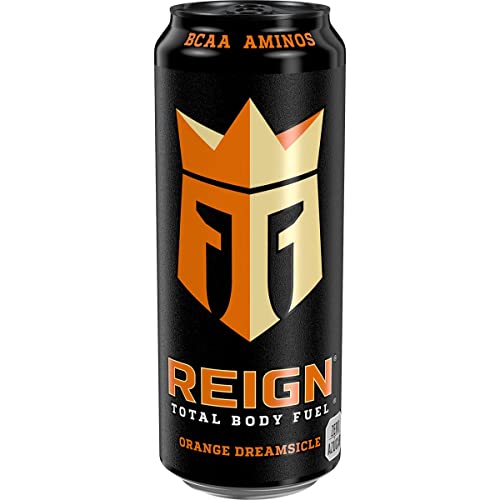 REIGN Boisson gazeuse saveur orange avec BCAA, caféine, L-Arginine, vitamines et édulcorants peut 50 cl