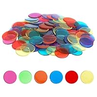 120 PCS 19mm Colored Counting Bingo Chips,6 Colors Counters for Maths,Plastic Counters for Kids,Not Transparent Tokens For Events,Coloured Counters，Plastic Tokens for Educational Math or Games
