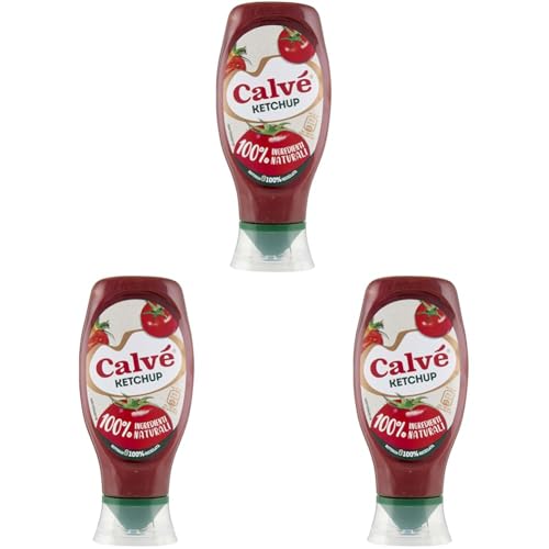 Calvé Ketchup, Formato 430 ml, Ketchup Classico, Senza Glutine, Senza Conservanti e Coloranti, Vegano (Confezione da 3)