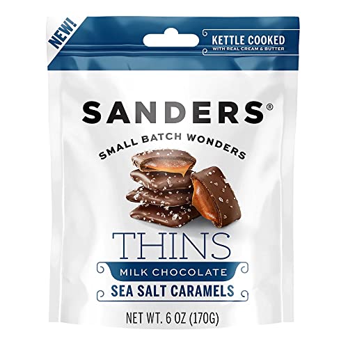 Sanders Candy, LLC Sanders Milk Chocolate Sea Salt Caramel Thins - 6 Ounce Pack