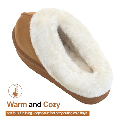 Fuzzy Platform Slippers for Women Cozy Winter House Slippers Indoor/Outdoor Memory Foam House Shoes4