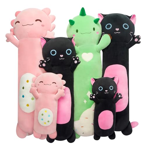 Hallo Deer Long Plush Pillow ，Cute Stuffed Animals 43.3 inch Axolotl Body Pillow Soft Plush Pillow Long Animal Stuffed Gifts for Kids Girlfirend Makes A Sweet Gift for Christmas, Valentine's Day