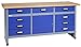 Produktbild Küpper Werkbank Modell 12877, 170 x 60 x 84 cm, 9 Schubladen, 1 Tür, 300 kg Traglast, 30 mm Massive Buchenarbeitsplatte
