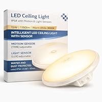 ADAKAT LED Deckenleuchte 15W IP54 mit Bewegungsmelder, warmweiß 3000K