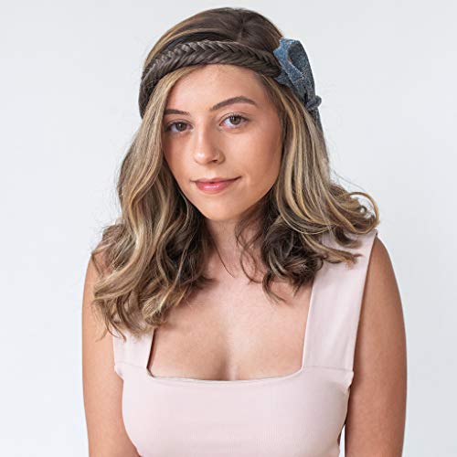 Image of Madison Braids Women's Headband Hair Braid Natural Looking Synthetic Hair Piece Extension - Blaire Fishtail - Platinum