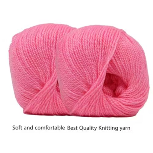 Image of Pink Knitting Yarn Oon Set of 2 Soft Acrylic Crochet Yarn Balls for Knitting, Crochet, DIY Craft Projects, Sweaters, Scarves, Baby Clothing, Handmade Art & Craft Supplies