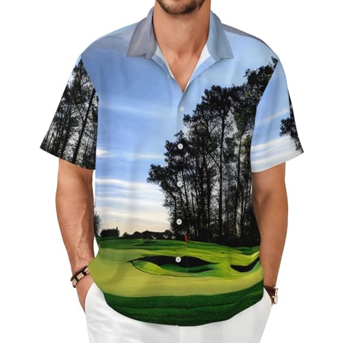 Chemise golf imprimé arbre manches courtes homme pour rester frais au bureau