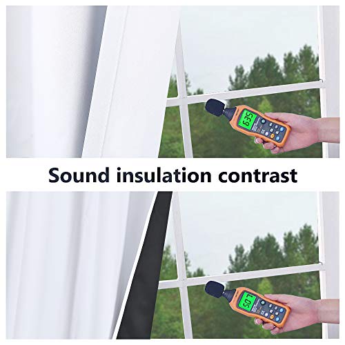 Pure White 100 Blackout Curtains 45 Inch Length For Nursery - 2 Thick Layers Completely Blackout Thermal Insulated Black Lined Drapes For Small Window With Rod Pocket (42 Inch Width 2 Panels) #TOP5