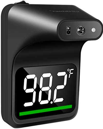 Image of Non Contact Mountable Medical Screening Forehead Thermometer, Black | For Physician Offices and Hospitals