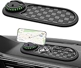 Vaiwenta Multifunction Car Anti-Slip Mat Auto Universal Phone Holder, Rotatable Anti Skid Car Dashboard Pad with Temporary Parking Numbe and Large Pad for Phones Sunglasses Keys Gadgets(Grey)